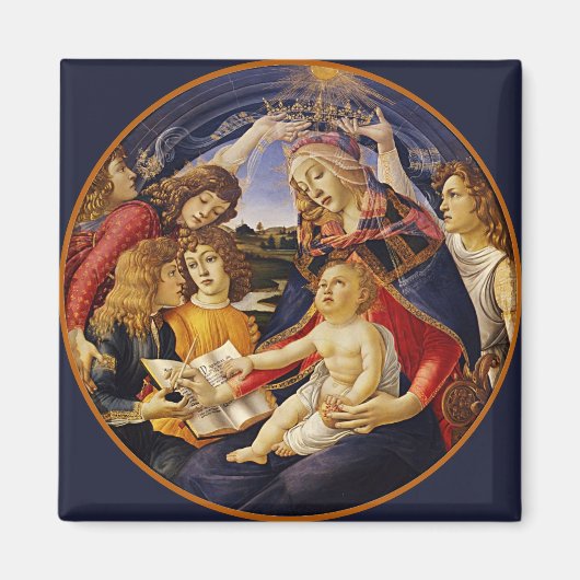 Botticelli Madonna en child Magnet Magneet (Voorkant)