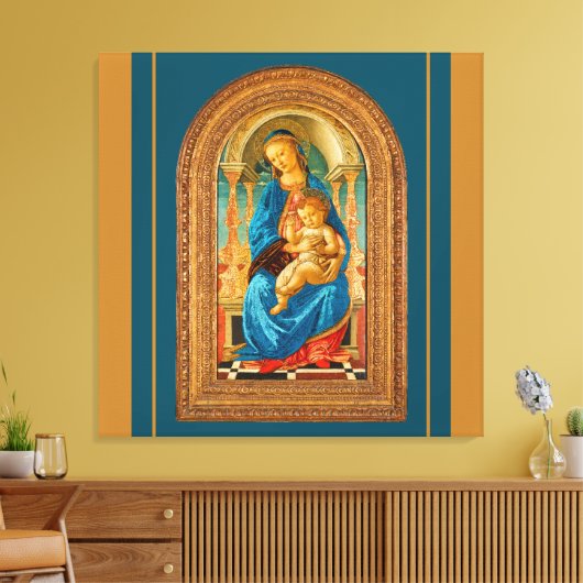 Botticelli Madonna en kind Canvas Afdruk (Insitu (Woonkamer))