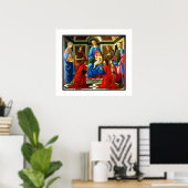 Botticelli Madonna en kind met 6 heiligen 1470 Poster (Thuiskantoor)