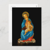 Botticelli Madonna en kind op de troon Feestdagenkaart (Voorkant / Achterkant)