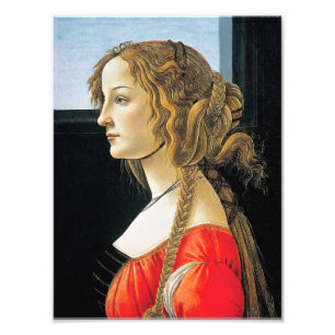 Botticelli-portret van een jonge vrouw foto afdruk