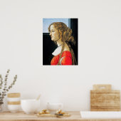 Botticelli-portret van een jonge vrouw poster (Keuken)