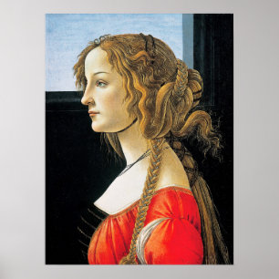 Botticelli-portret van een jonge vrouw poster