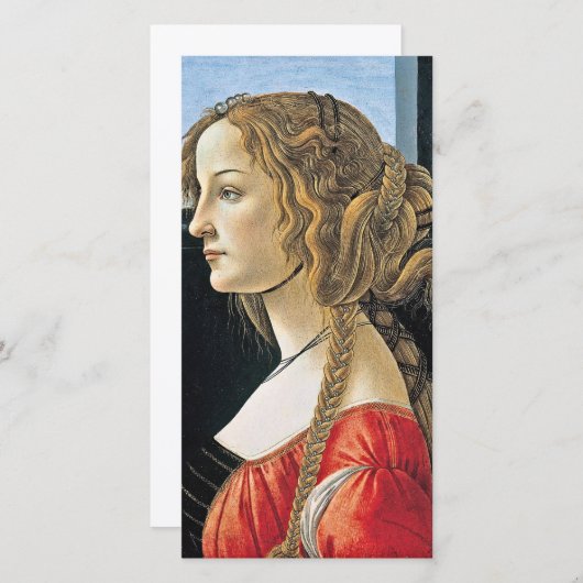 Botticelli - Portret van Simonetta Vespucci Feestdagenkaart (Voorkant / Achterkant)