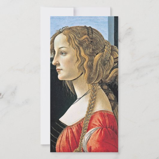Botticelli - Portret van Simonetta Vespucci Feestdagenkaart (Voorkant)