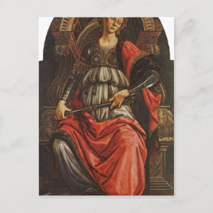 Botticelli, Sandro Fortitudo 1470 Technique Temper Briefkaart