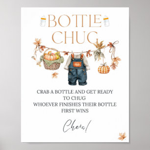 Bottle Chug Baby shower Pompoen Poster