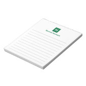 Bottle Green Modern Lined Chic Trendy Monogram Notitieblok (Gedraaid)