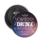 Bottle Open met knop Button Flesopener (Voorkant)