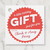 Bottle-pet Style Vakantie Rood en Wit Bedankjes Labels (Voorkant)