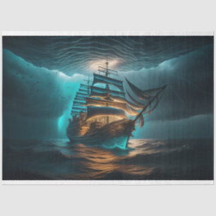 Bottle to sea ocean ship capsize v1 Tissue paper Tissuepapier