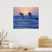 Bottlenose Dolphin op Sunrise Poster (Keuken)