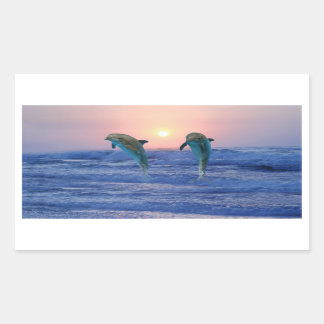 Bottlenose Dolphin op Sunrise Rechthoekige Sticker