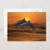 Bottlenose Dolphin op Sunset Briefkaart (Voorkant / Achterkant)