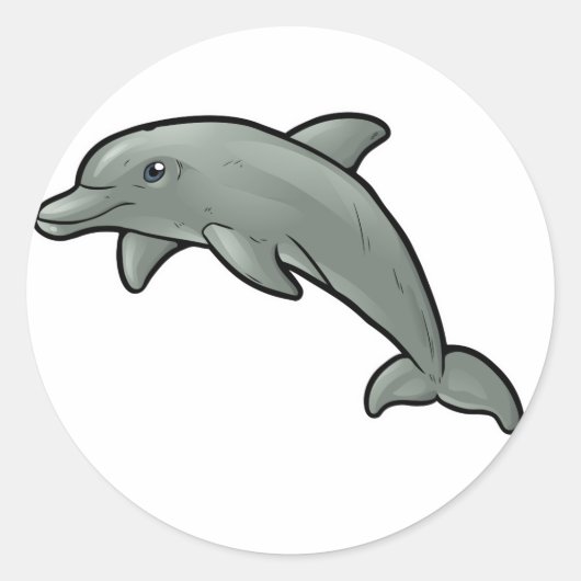Bottlenose Dolphin Ronde Sticker (Voorkant)