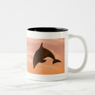 Bottlenose Dolphin springen 2 Tweekleurige Koffiemok
