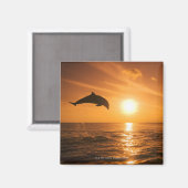 Bottlenose Dolphin springen Magneet (Voorkant / Achterkant)