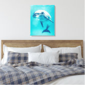 Bottlenosed dolfijn onderwater canvas afdruk (Insitu (Slaapkamer))