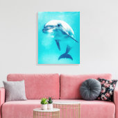Bottlenosed dolfijn onderwater canvas afdruk (Insitu (Woonkamer))