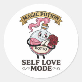 Botto Zelfliefde Modus Vintage Magische Drank A Ronde Sticker