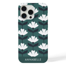 Bottom Monogram Name Sea Green Vintage Flowers