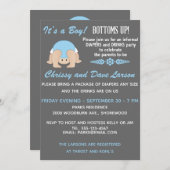  Bottomaten omhoog Uitnodiging van het Baby shower (Voorkant / Achterkant)