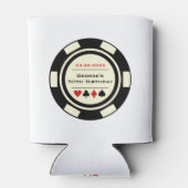 Bottomie in Casino Poker Chip Black White Vegas Blikjeskoeler (Achterkant)