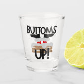 Bottomie omhoog | Funny Santa Claus Drink Humor Shot Glas (Voorkant)