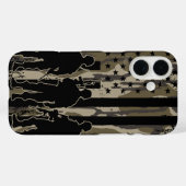 Bottomland Camo Amerikaanse vlag en soldaten Case-Mate iPhone Case (Achterkant (horizontaal))