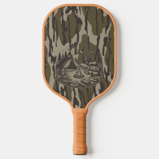 Bottomland Camo Camping Gear Camo Pickleball Paddle (Voorkant)