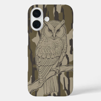 Bottomland Camo Owl op Branch  iPhone 16 Hoesje