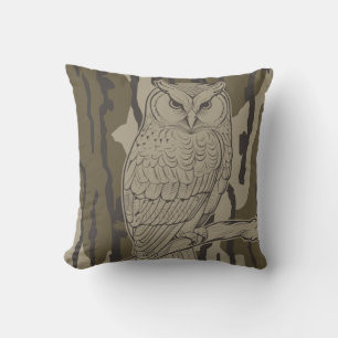 Bottomland Camo Owl op Branch Kussen