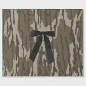  Bottomland Camo Schattige Black Bow Camo Cadeaupapier (Vlak)