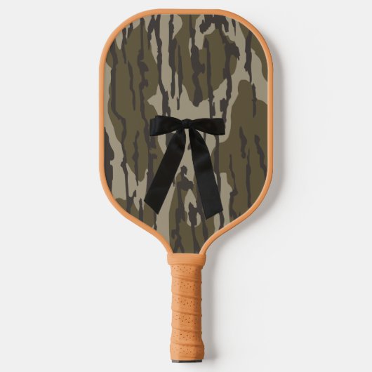  Bottomland Camo Schattige Black Bow Camo Pickleball Paddle (Voorkant)