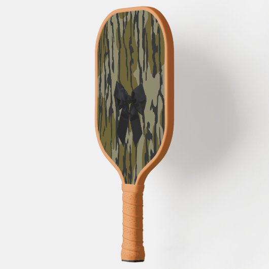 Bottomland Camo Schattige Bow Ribbon voor Vrouwen  Pickleball Paddle (Links)