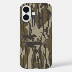 Bottomland Camo Skin Hond en Eenden iPhone 16 Hoesje