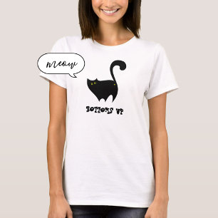 Bottoms Up Black Cat Schattige Funny Cheeky Cartoo T-shirt