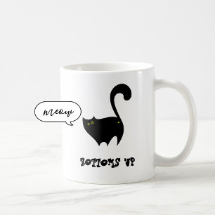 Bottoms Up Black Cat Schattige Funny Kat Cartoon Koffiemok
