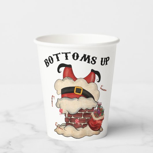 Bottoms up Cute and Funny Festive Papieren Bekers (Achterkant)