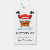 Bottoms up Santa Holiday Beverage Cadeaulabel (Voorkant)