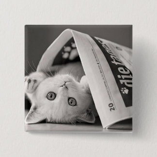 Botton Cat Vierkante Button 5,1 Cm