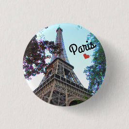 Botton / Pin ~ Paris, France Ronde Button 3,2 Cm