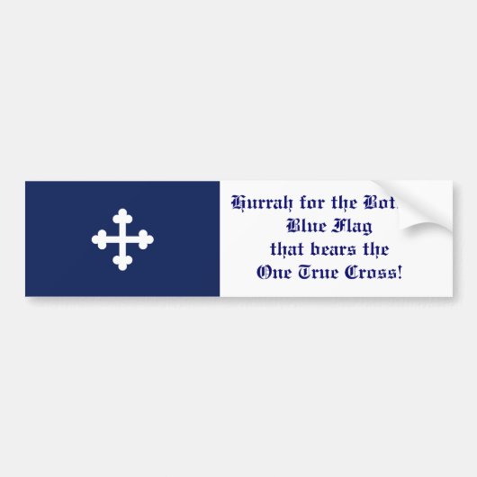 Bottony Blue Flag, Hurrah. Bumpersticker (Voorkant)