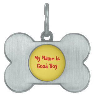 Botvormige labels "Good Boy" Huisdieren Naamplaatje