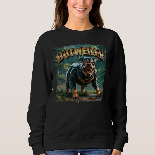 Botweiler Illustratie – Grappige Robot Rottweiler Trui (Voorkant)