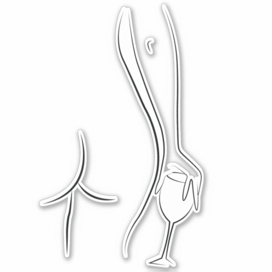 Boty en wijn om 00 uur sticker (Voorkant)