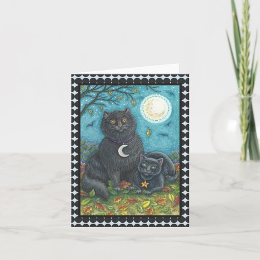 BOUBO/PYEWACKET CHAT NOIR HALLOWEEN CARTE DE NOTE (Devant)