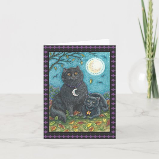 BOUBO/PYEWACKET CHAT NOIR HALLOWEEN CARTE DE NOTE (Devant)