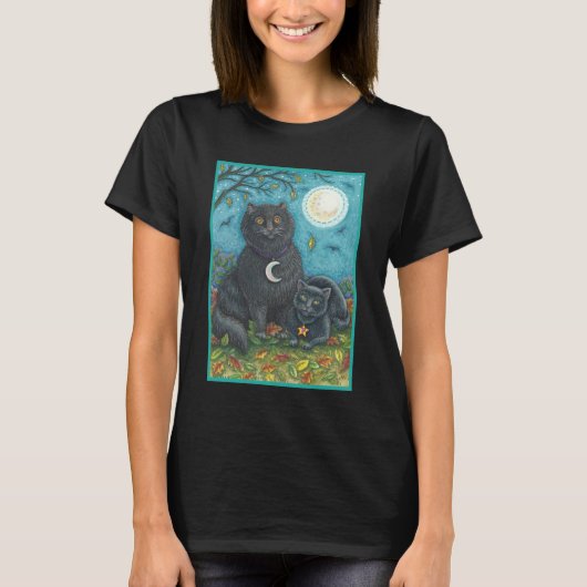 BOUBO & PYEWACKET CHAT NOIR HALLOWEEN T-SHIRT Noir (Devant)