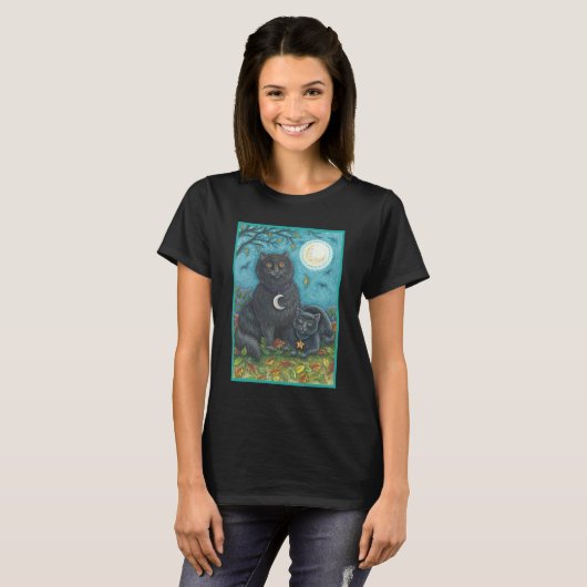 BOUBO & PYEWACKET CHAT NOIR HALLOWEEN T-SHIRT Noir (Devant entier)